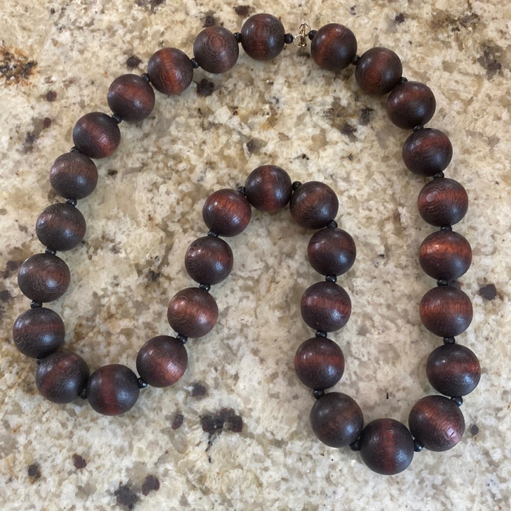 Wooden bead necklace